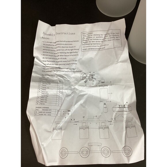 Doraimi Lighting - 4-Light Fixture - Frosted Glass - 4110B4 - New Open Box - Picture 7 of 9